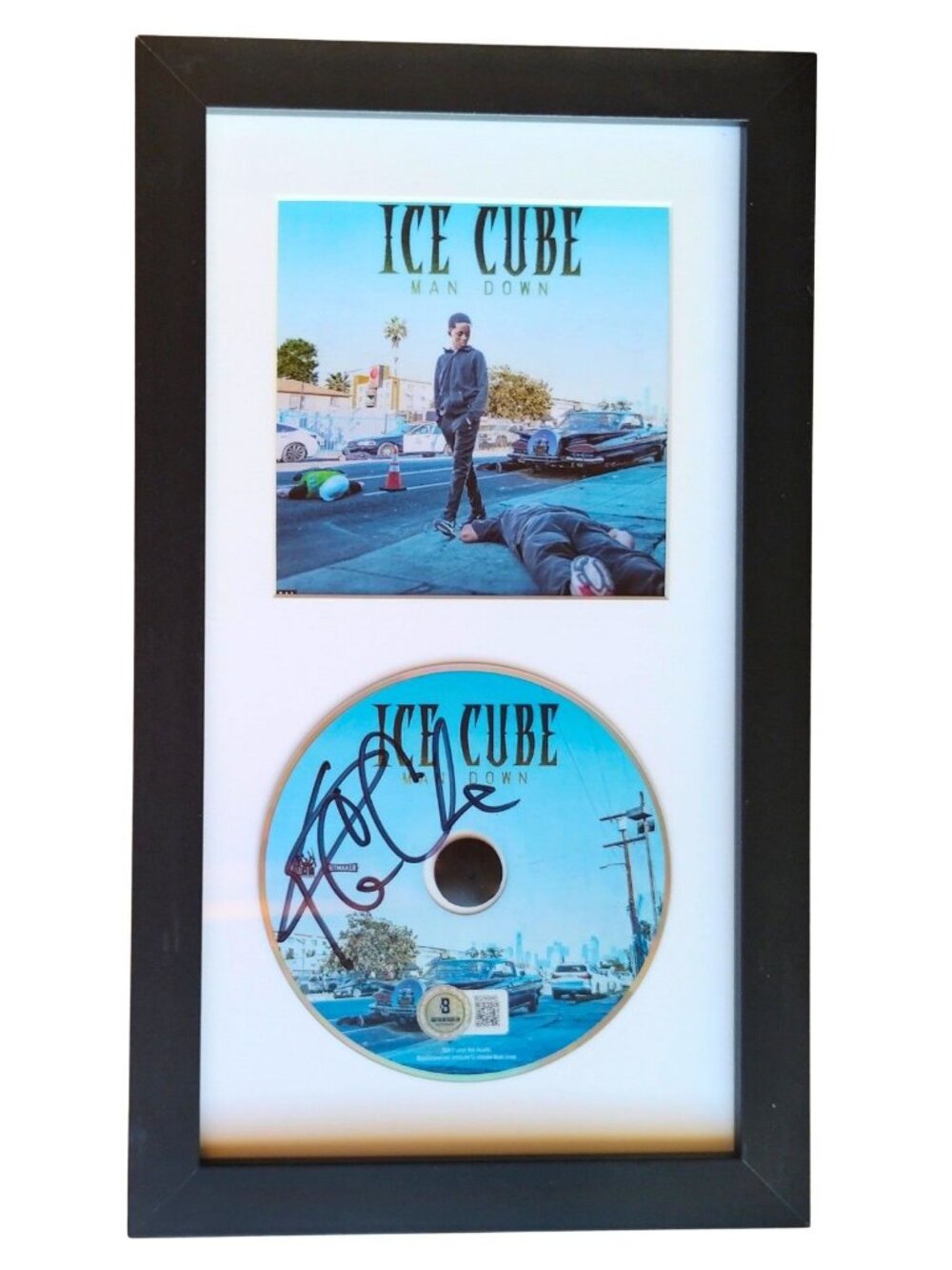Ice Cube Signed Man Down Framed CD Beckett BAS COA
